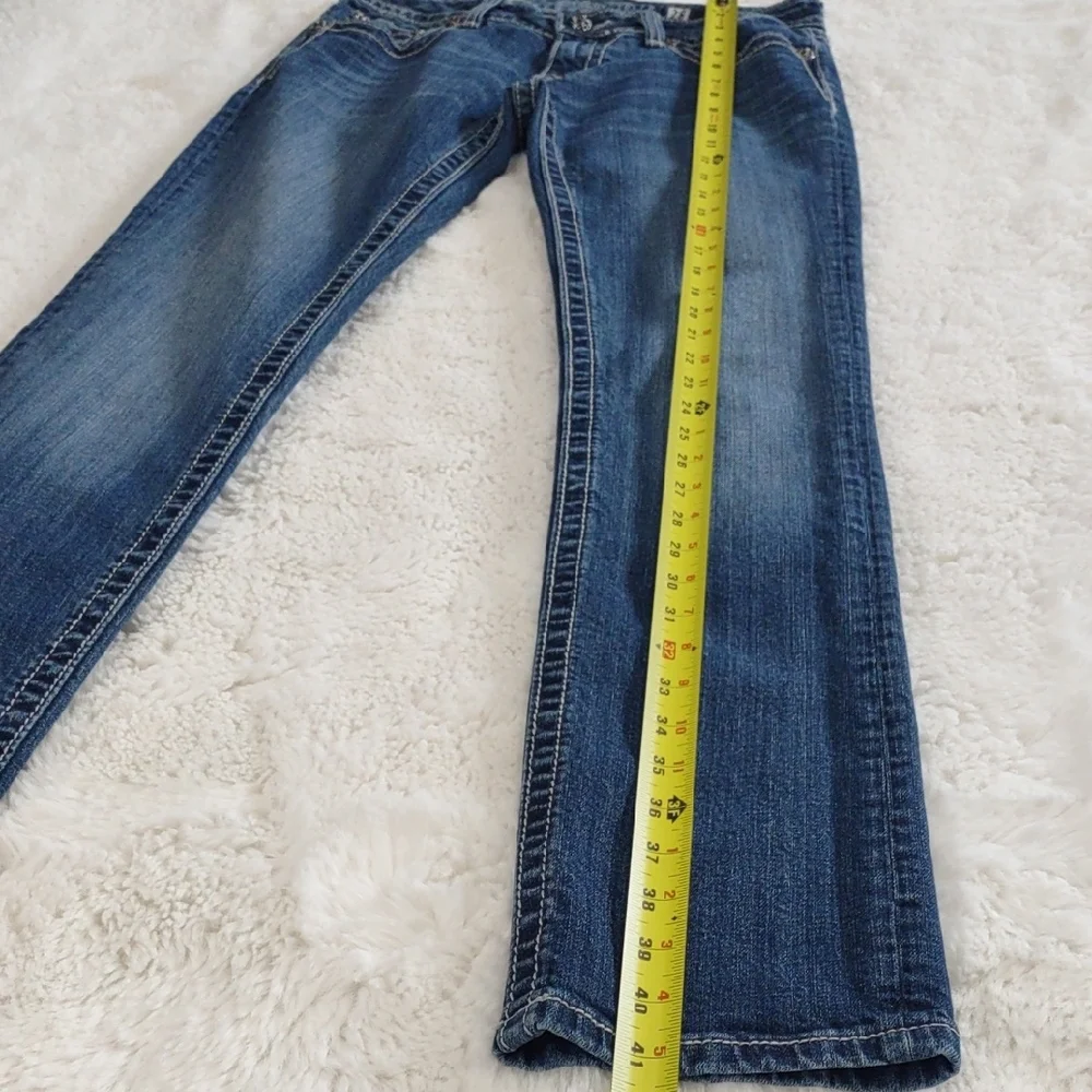 MISS ME STRAIGHT Blue Jeans with Embellished Pockets - Picture 8 of 17